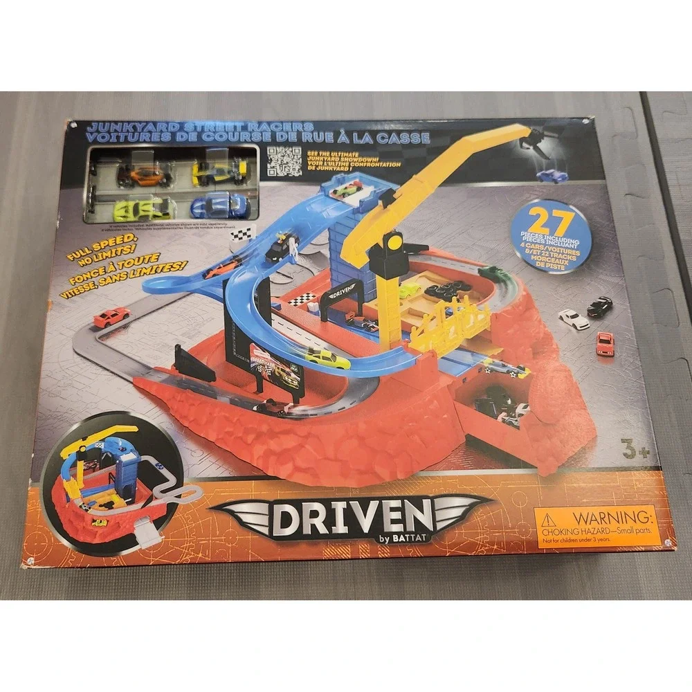 Driven‎ by Battat Junkyard Street Racers Track Set 27 Pieces 4 Cars New in Box